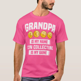 Opa is mijn naam munten verzamelen is mijn spel Mu T-shirt
