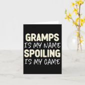 Opa is mijn naam, verwennen is mijn spel grappig  kaart (Gele Bloem)