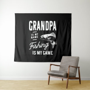 Opa is mijn naam Vist mijn spelcadeau Wandkleed