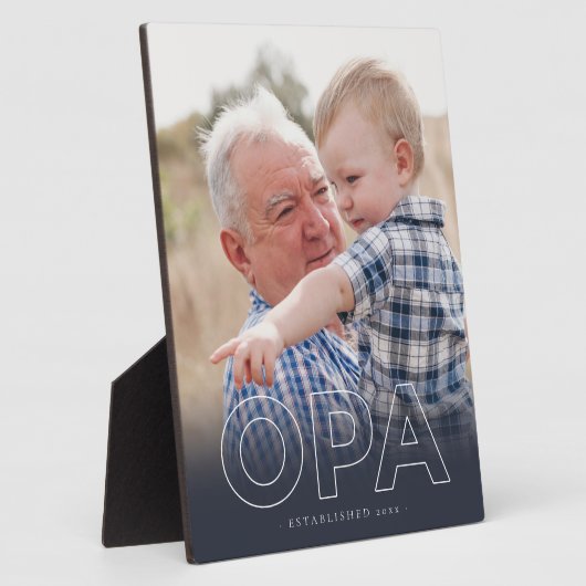 "Opa" jaar ingesteld | Foto Vaderdag Fotoplaat (Zijkant)