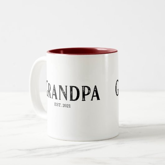 Opa jaar ingesteld tweekleurige koffiemok (Voorkant links)