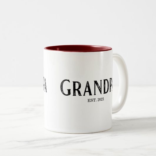 Opa jaar ingesteld tweekleurige koffiemok (Voorkant rechts)