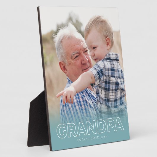 "Opa" Jaar ingesteld | Vaderdag Foto Pl. Fotoplaat (Zijkant)
