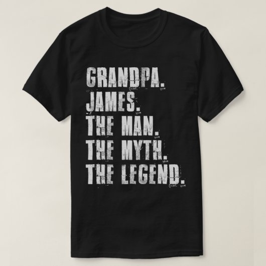 Opa James The Man The Myth The Legend Papa Fa T-shirt (Design voorkant)
