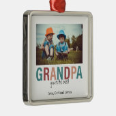 Opa Je bent de beste foto Custom Modern Metalen Ornament (Rechts)