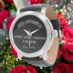 "Opa, je bent erg geliefd" Fancy script Classic Horloge
