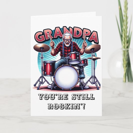 Opa, je bent nog steeds aan het rocken" | Verjaard Kaart (Voorkant)