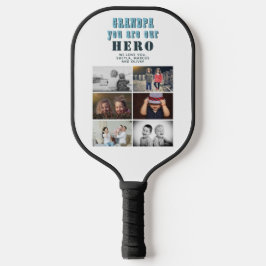 Opa je bent onze Hero 6 Foto Collage Pickleball Paddle