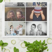 Opa je bent onze Hero 6 Foto Collage Theedoek (Gevouwen)