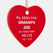 Opa Joe in Loving Memory Script + familienamen Keramisch Ornament (Rechts)