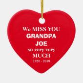 Opa Joe in Loving Memory Script + familienamen Keramisch Ornament (Voorkant)