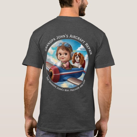 Opa John's Vliegtuig herstel T-shirt (Achterkant)