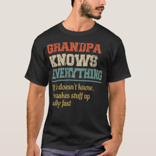 Opa kent alles alfabet grappige dieren cadeau t-shirt