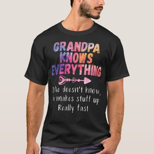 Opa kent alles Funny grandpa gift T-shirt (Voorkant)