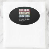 Opa kent alles wat  is ovale sticker (Tas)