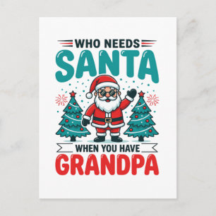 Opa Kerstmis Kerstman Familie Briefkaart