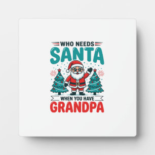 Opa Kerstmis Kerstman Familie Fotoplaat
