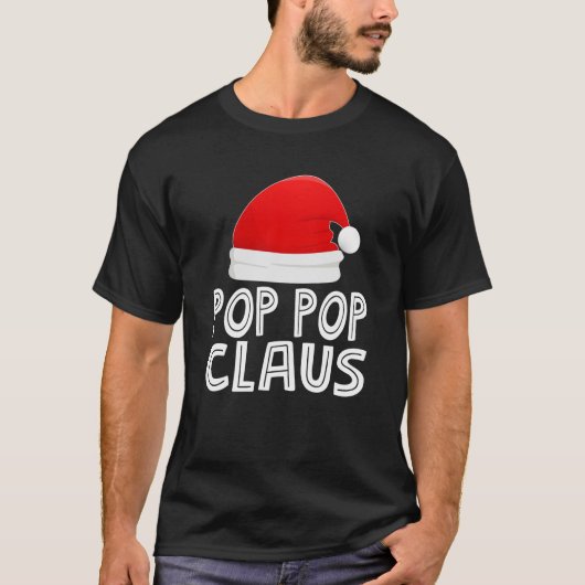 Opa Kerstpyjama Santa Claus POP POP Clau T-shirt (Voorkant)