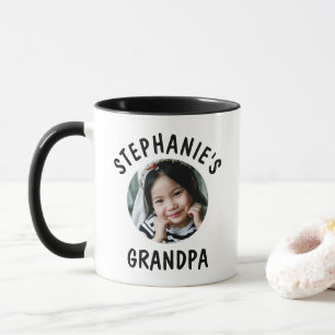 Opa kleinkind trendy gepersonaliseerde foto mok