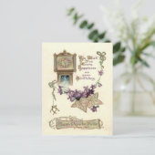 Opa klok Vergeet-me-niet bladeren Briefkaart (Staand voorkant)