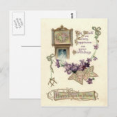 Opa klok Vergeet-me-niet bladeren Briefkaart (Voorkant / Achterkant)