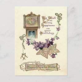 Opa klok Vergeet-me-niet bladeren Briefkaart