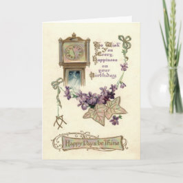 Opa klok Vergeet-me-niet bladeren Kaart