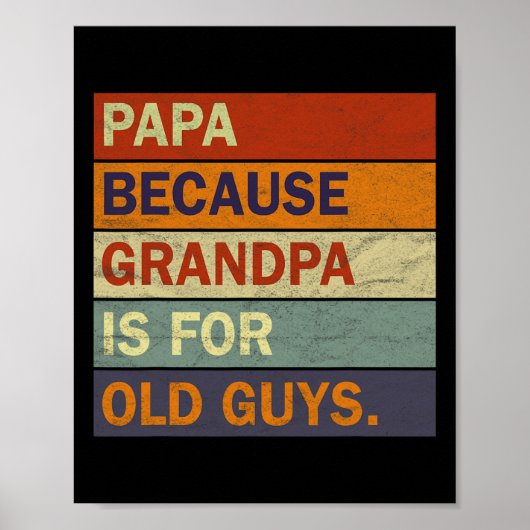 Opa kunst voor mannen Opa Ouder Vader Poster (Voorkant)