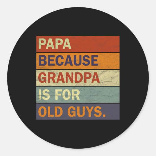 Opa kunst voor mannen Opa Ouder Vader Ronde Sticker (Voorkant)
