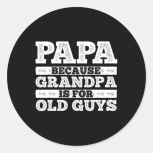 Opa-kunst voor mannen Opa Papa Parent F Ronde Sticker