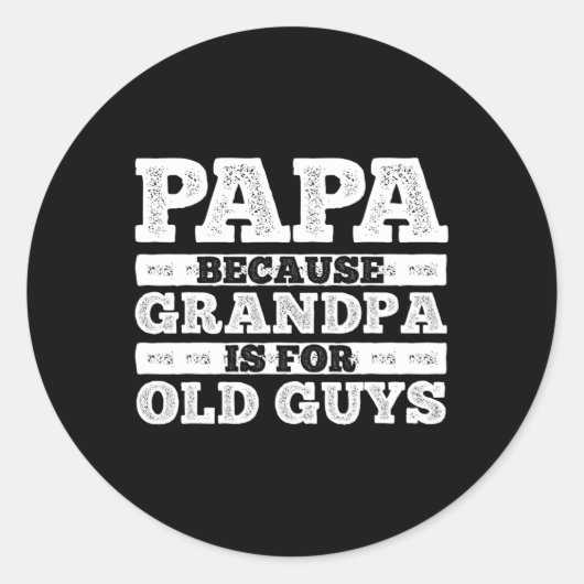 Opa-kunst voor mannen Opa Papa Parent F Ronde Sticker (Voorkant)