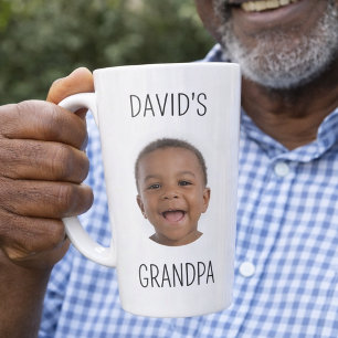 Opa Latte mok met babyfoto op maat gemaakt cadeau