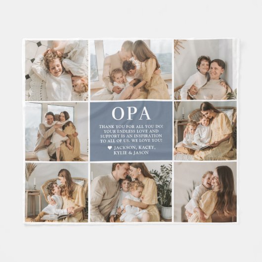 Opa Letter Custom Personalized Fleece Blanket (Voorkant (Horizontaal))