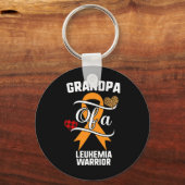Opa Leukemie Bewustzijn Leopard Buffel Plaid F Sleutelhanger (Voorkant)