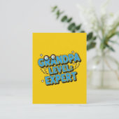 opa level expert (cartoonstijl) briefkaart (Staand voorkant)