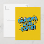 opa level expert (cartoonstijl) briefkaart (Voorkant / Achterkant)