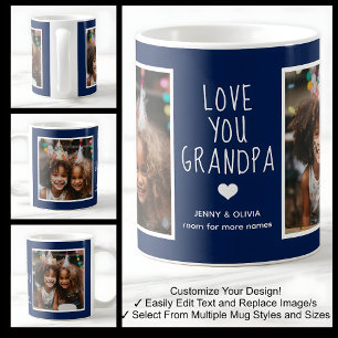 Opa Love You 2 Foto's Modern Navyblauw C41 Koffiemok