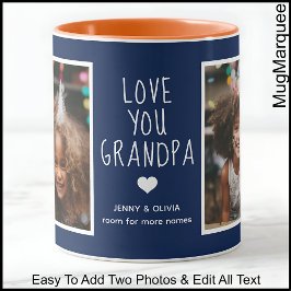 Opa Love You 2 Foto's Modern Navyblauw C41 Mok