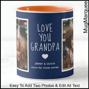 Opa Love You 2 Foto's Modern Navyblauw C41 Mok