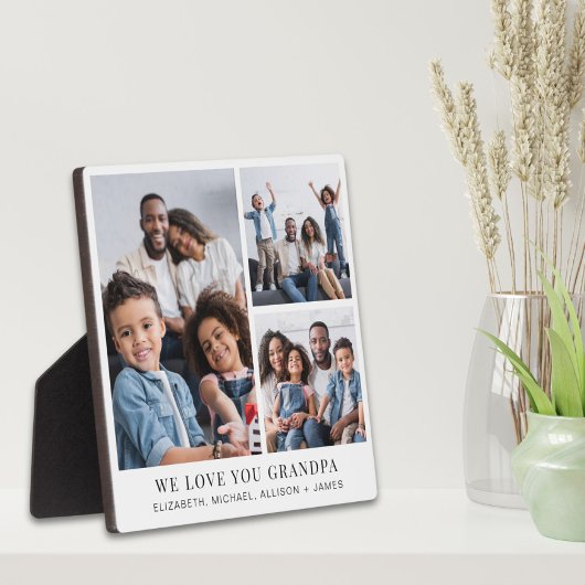 Opa Love You 3 Fotocollage Fotoplaat