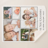 Opa Love You Persoonlijke Foto Sherpa Deken (Voorkant (horizontaal))