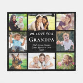 Opa Love You Photo Collage Black Fleece Deken (Voorkant (Horizontaal))