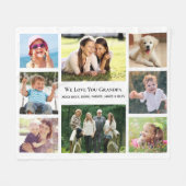 Opa Love You Photo Collage Persoonlijk Fleece Deken (Voorkant (Horizontaal))