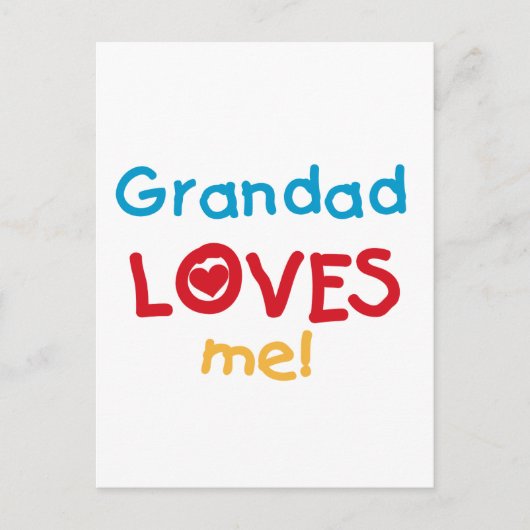 Opa Loves Me T-shirts en geschenken Briefkaart (Voorkant)
