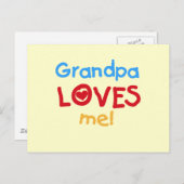 Opa Loves Me T-shirts en geschenken Briefkaart (Voorkant / Achterkant)