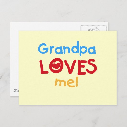 Opa Loves Me T-shirts en geschenken Briefkaart (Voorkant / Achterkant)