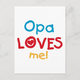 Opa Loves Me T-shirts en geschenken Briefkaart
