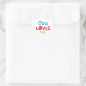 Opa Loves Me T-shirts en geschenken Hart Sticker (Tas)