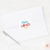 Opa Loves Me T-shirts en geschenken Hart Sticker (Envelop)