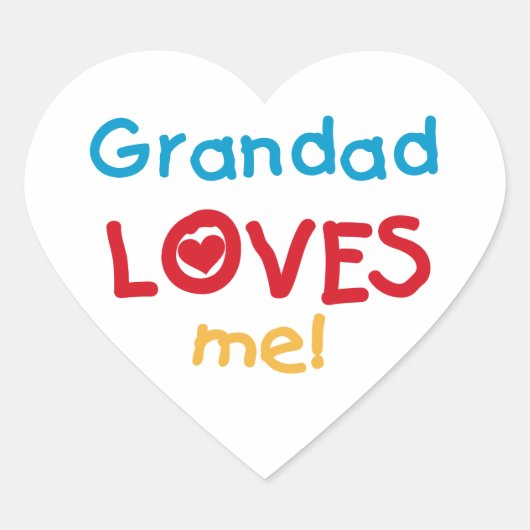 Opa Loves Me T-shirts en geschenken Hart Sticker (Voorkant)
